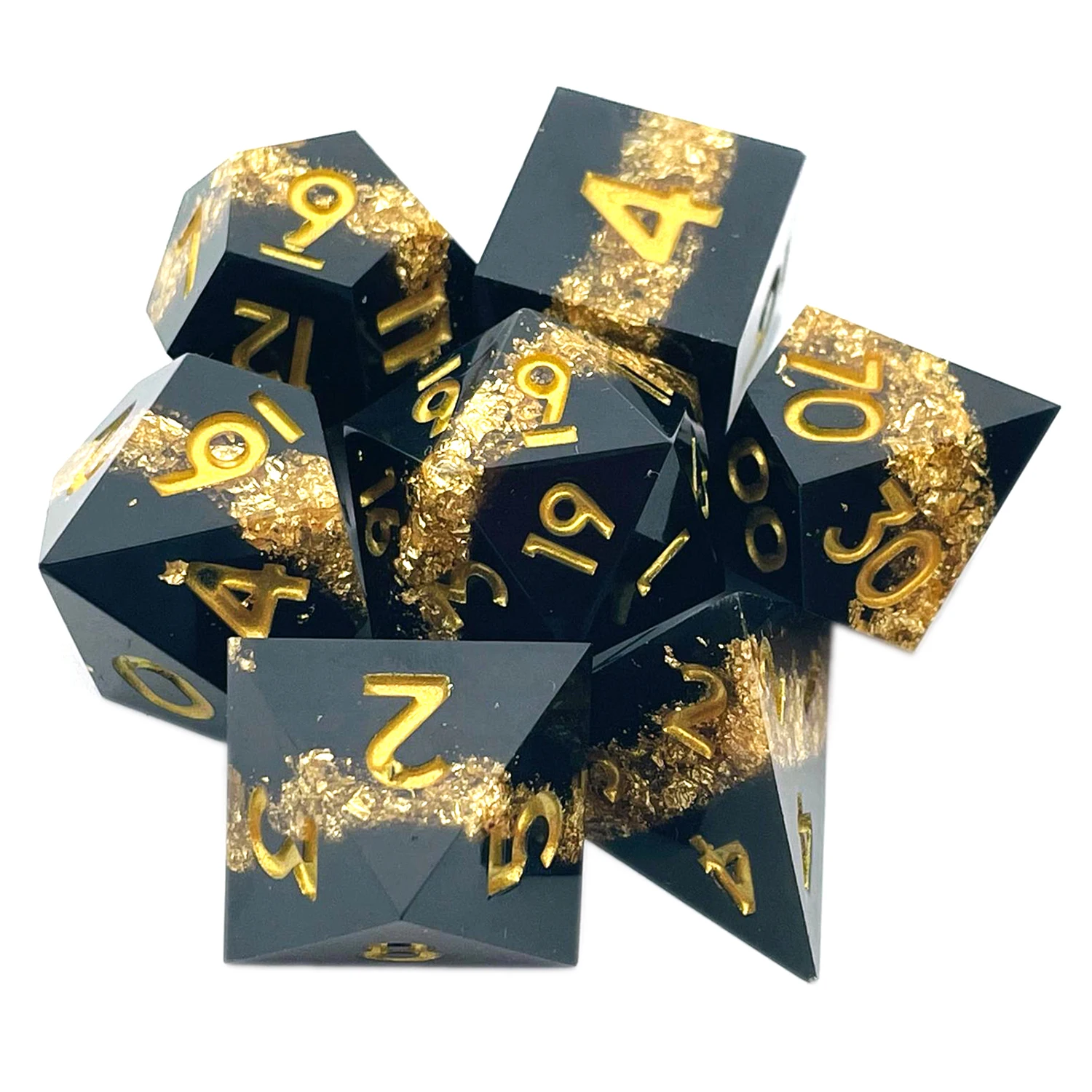Resin Dice 7PCs Dnd Set Solid Polyhedral D&D Dice DND For Role Playing Rpg Rol Pathfinder Board Game Dragon Scale Gifts