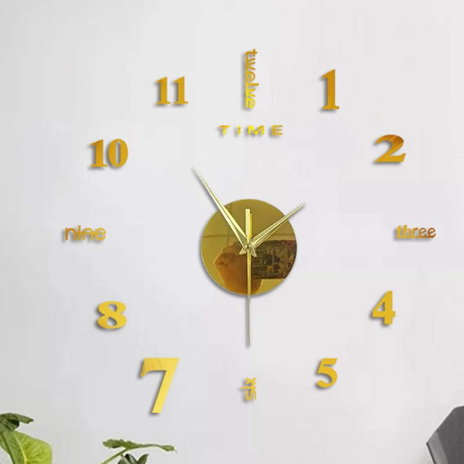 Wall Clock 3D Wall Clock Large 3D Wall Clock Luminous Classic Wall Clocks DIY Digital Clock Watches Stickers Silent for Home Living Room Table