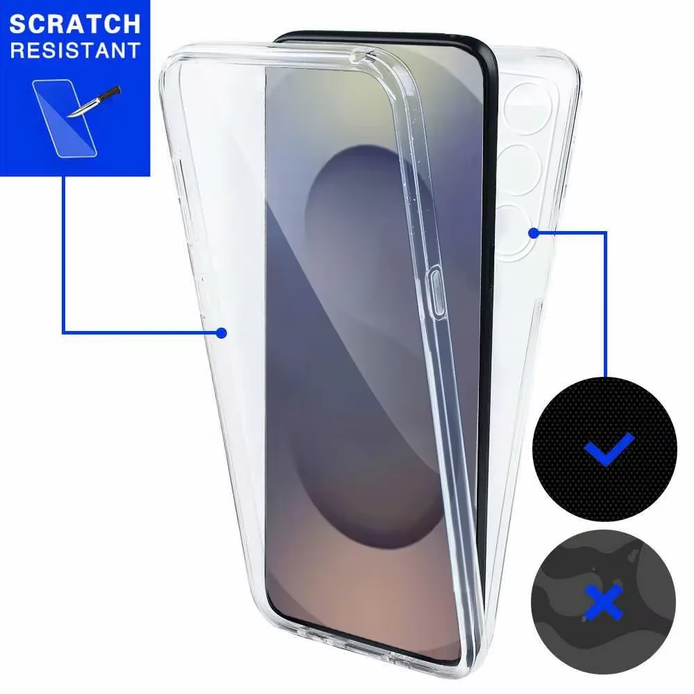 360° Full Body Clear Protection Phone Case with Shockproof Screen Protector Cover