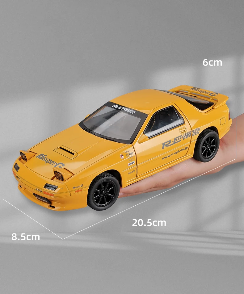 1:24 INITIAL D Mazda RX7 RX-7 Supercar Alloy Model Car Toy Diecast