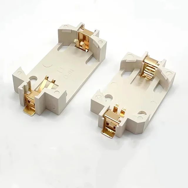CR2032 gold-plated patch button battery holder CR2450 button battery box BS-6 white 3V SMT high temperature resistance 1