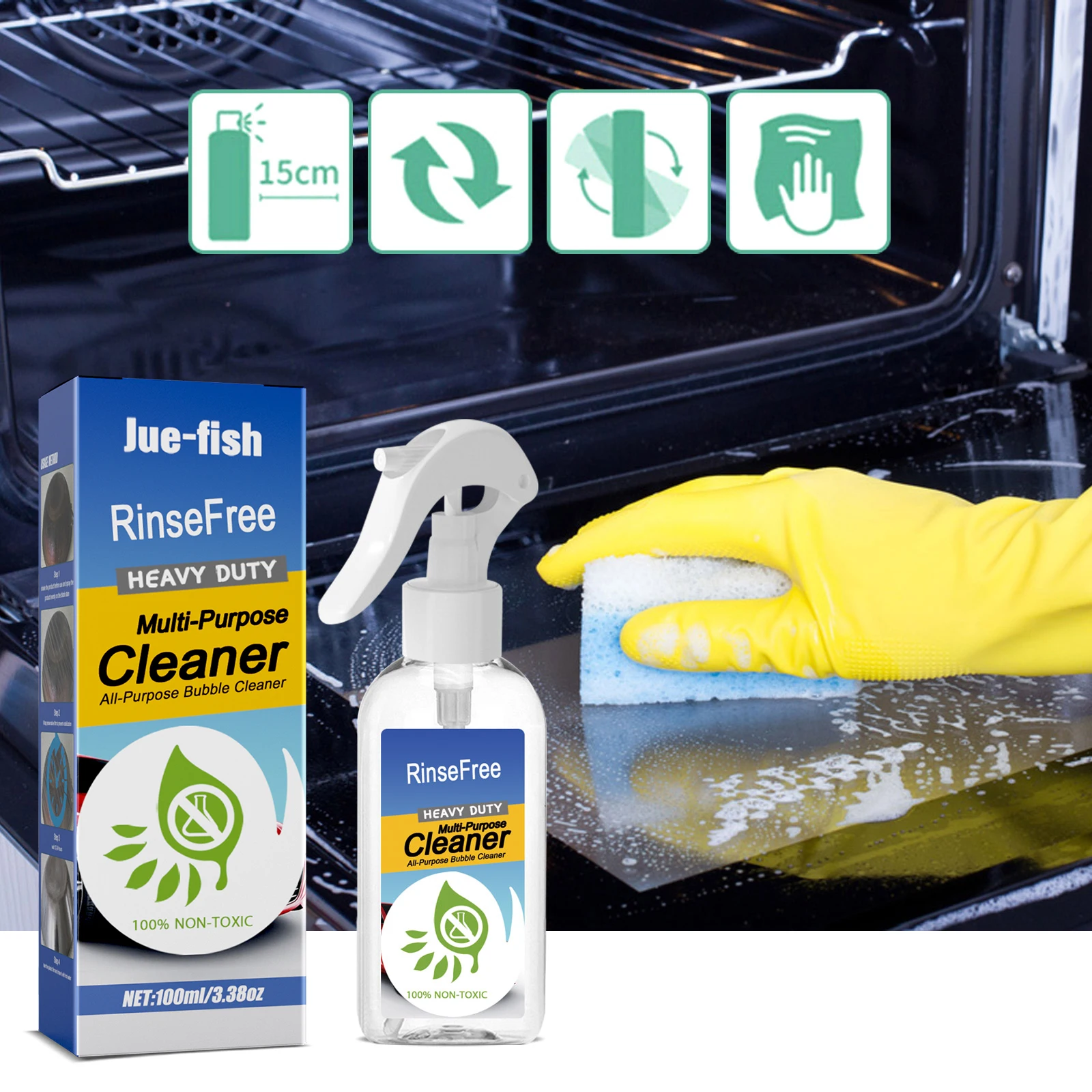 3pcs Heavy Oil Cleaner Foam Household Kitchenware Cookware Cleaning Foam Spray Cleaner Kitchen Stain Cleaning Agent
