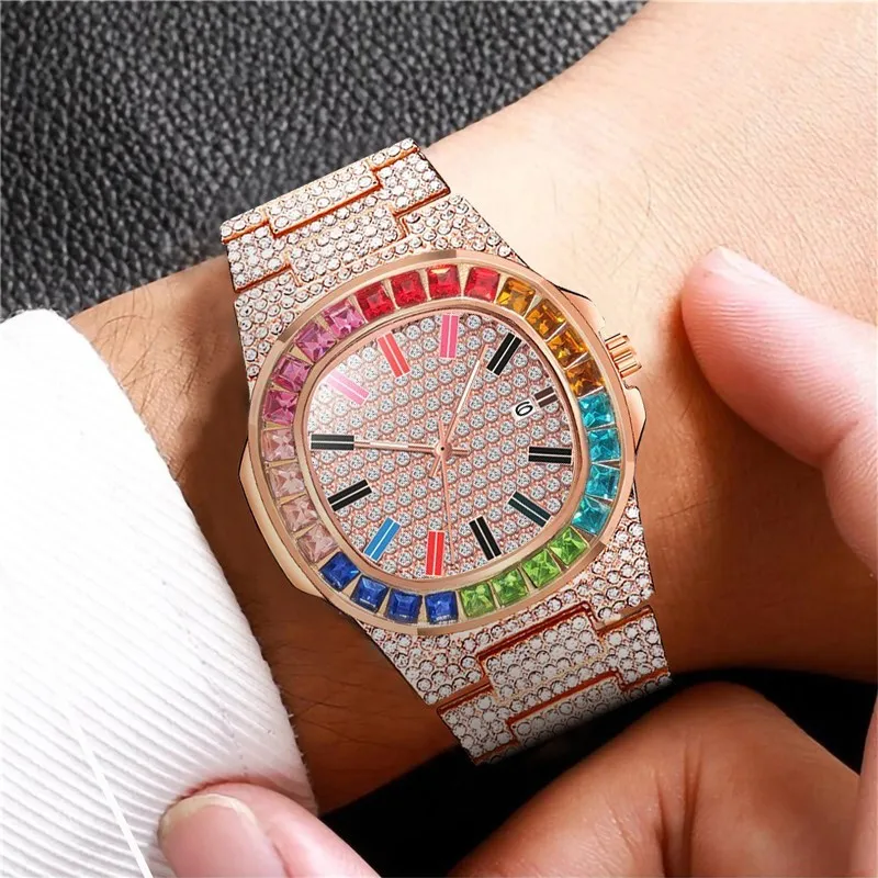 

Business 2022 Rhinestone Watch For Men Sports Mens Watch Top Luxury Clock Male Business Quartz Wristwatch Relogio Masculino