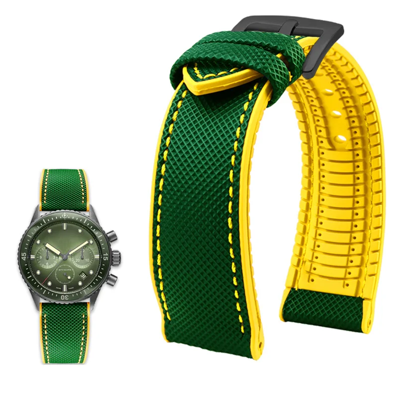 Durable Canvas Nylon Waterproof Watch Strap with Rubber Lining - Men's Watchband Accessories