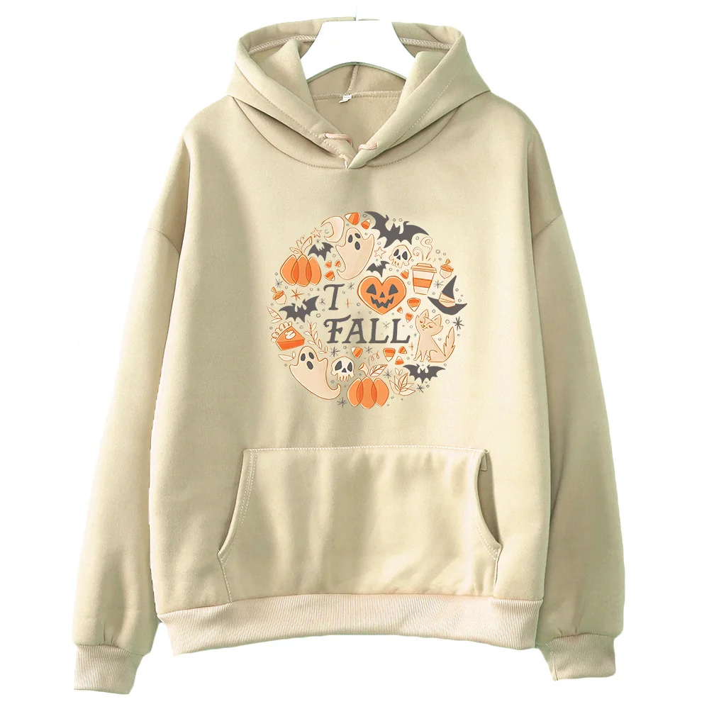 

I Love Fall Spookyy Season Graphic Hoodies Female Cute/kawaii Clothes Autumn Fleece Sweatshirt Unisex Casual Pullovers Tops