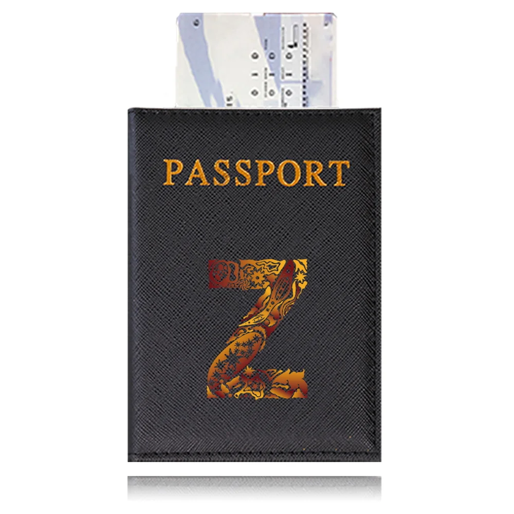 Waterproof Black Leather Passport Holder with Customizable Engraving