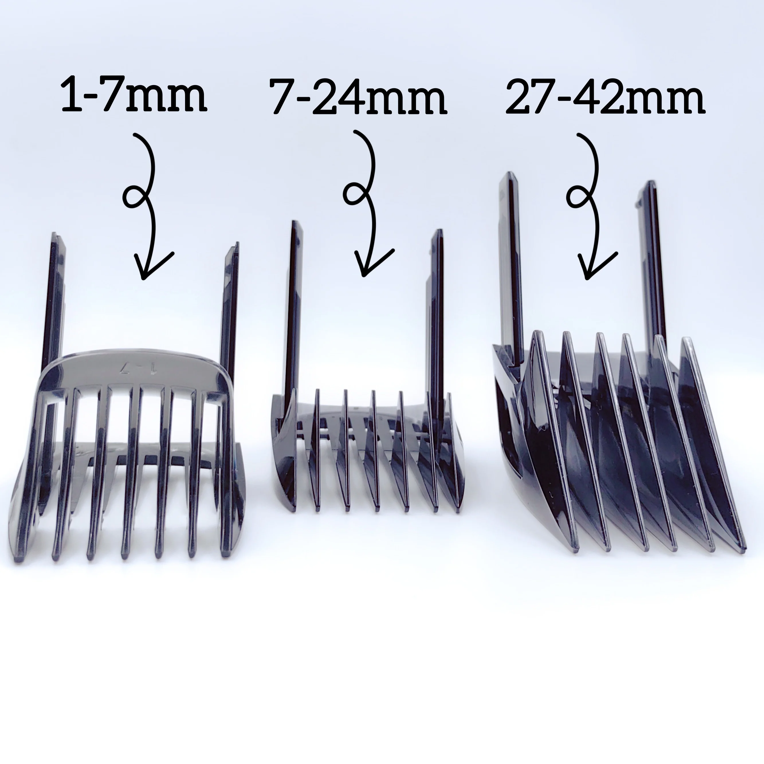 1-7mm/7-24mm/24-42mm Hair Trimmer Clipper Comb for Philips Norelco Beard Trimmer Shaver HC9490 HC9450 HC9452 HC7460 HC7462