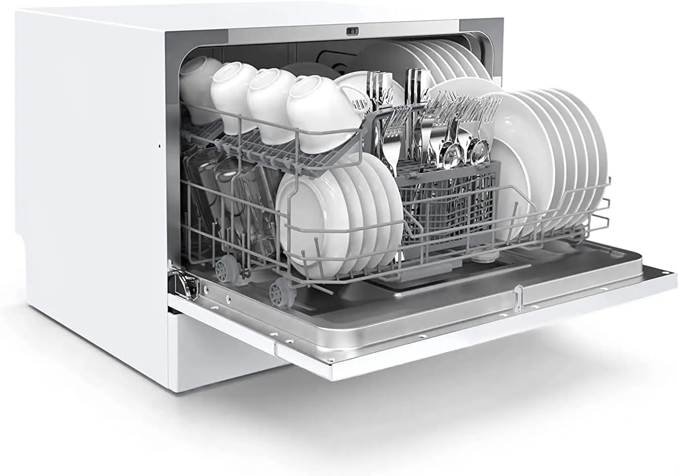 Countertop Dishwasher with 6 Place settings, 6 Washing Programs, Stainless Steel Tub, UL/Energy Star- Stainless Steel