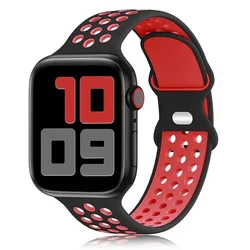 Premium Silicone Sport Strap for Smartwatches - Durable and Comfortable Design (Black red 06)