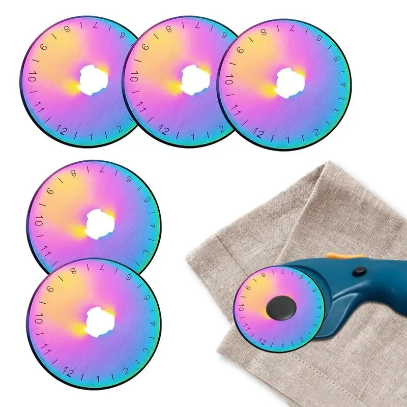 Rotary Cutter Blades 45mm Fit For Olfa Fiskar Color Plating Coated SKS-7 Steel With Plastic Case Sewing Accessories