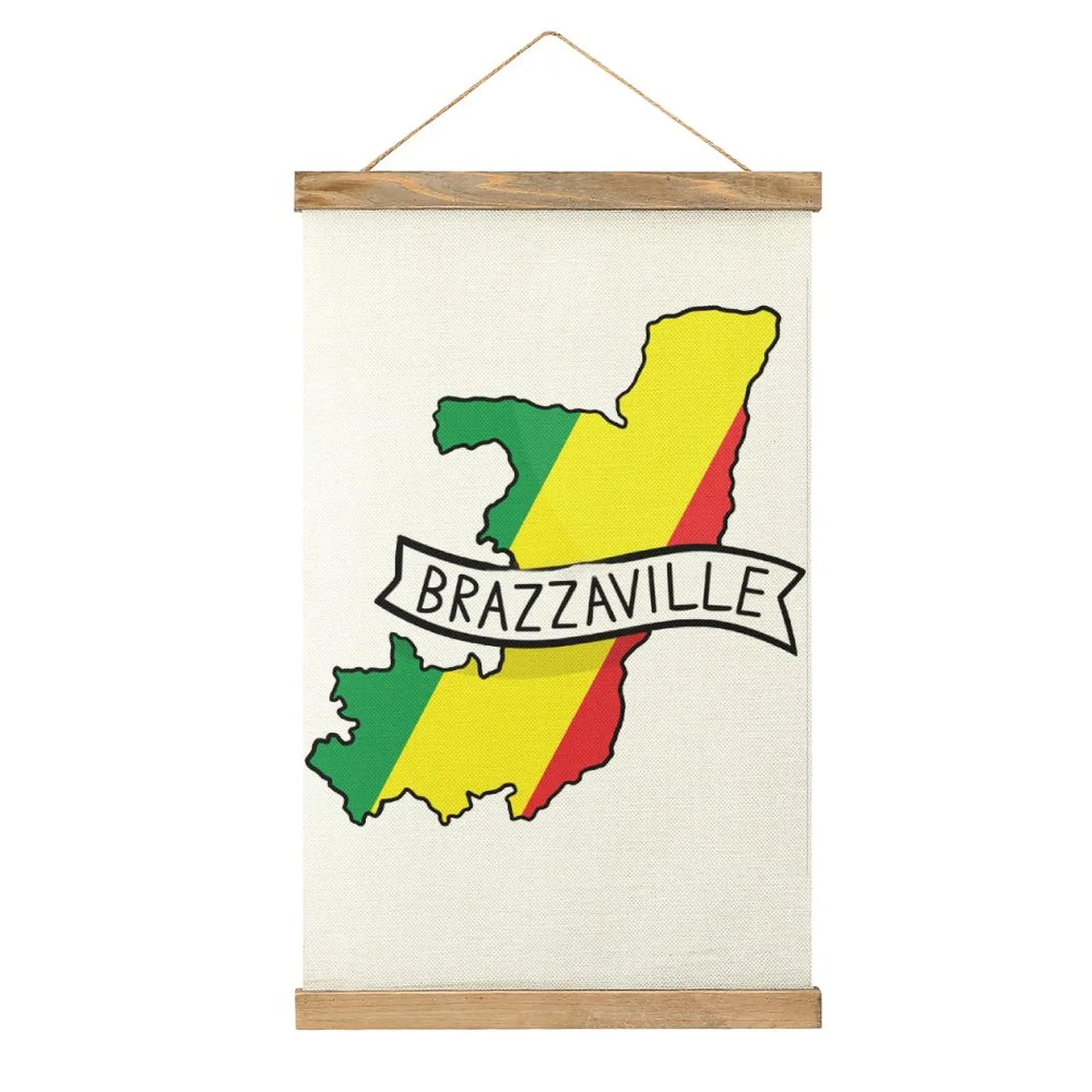 

Congo Brazzaville Flag Canvas Hanging Picture Graphic Picture Bedroom Craft Decoration Funny Novelty Style Hang Pictures