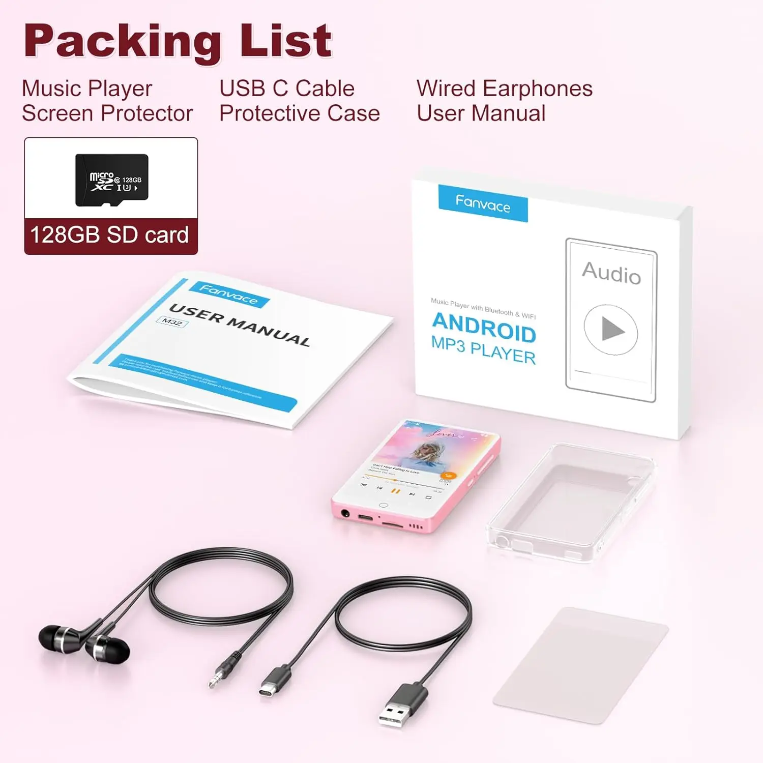 Portable WiFi MP3 Player with Bluetooth and Touchscreen