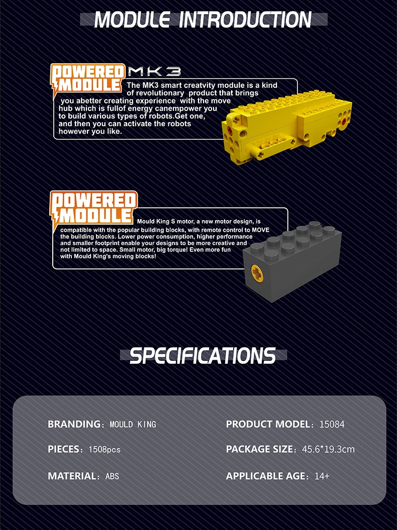 Mould King 15071/15084 Technischer LKW Baustein Ferngesteuertes D11 Bulldozer Modell Bausatz Spielzeug Kinder Weihnachtsgeschenk – Detail 6