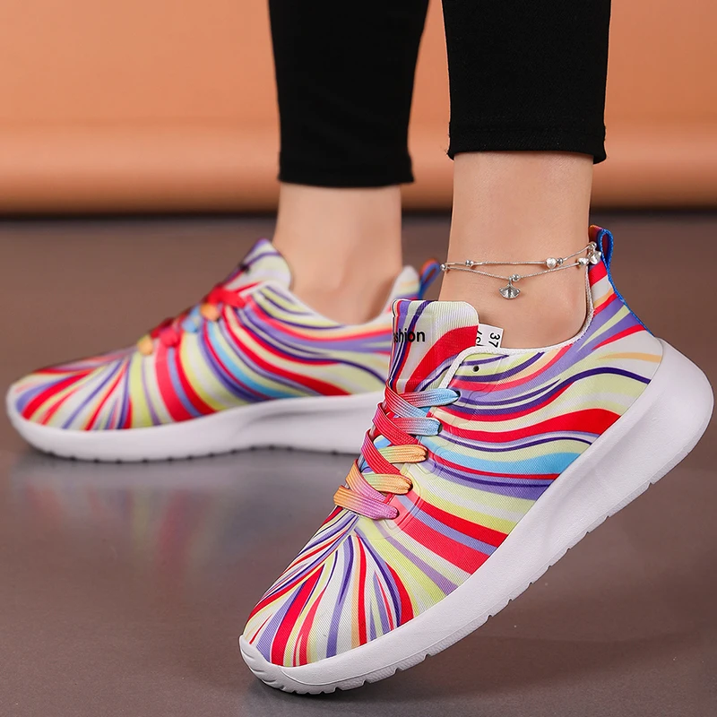 Women's Colorful Fashion Sneakers - Stylish Casual Sports Shoes