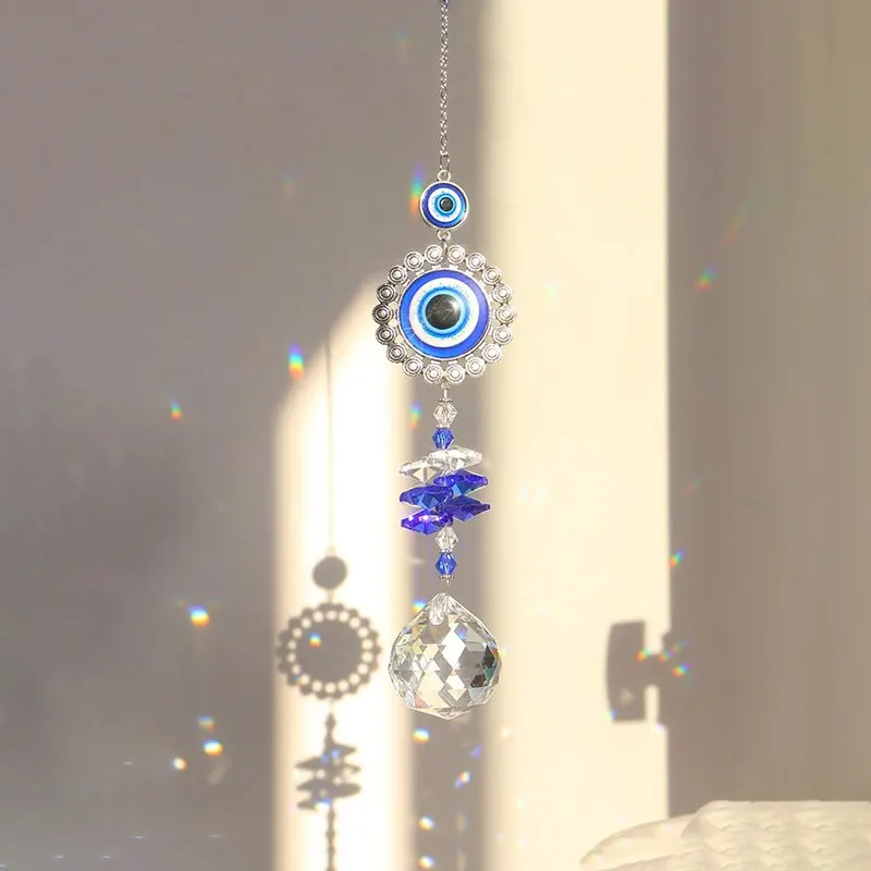 Butterfly Devil's Eye Crystal Pendant Family Outdoor Garden Decoration 1 Piece