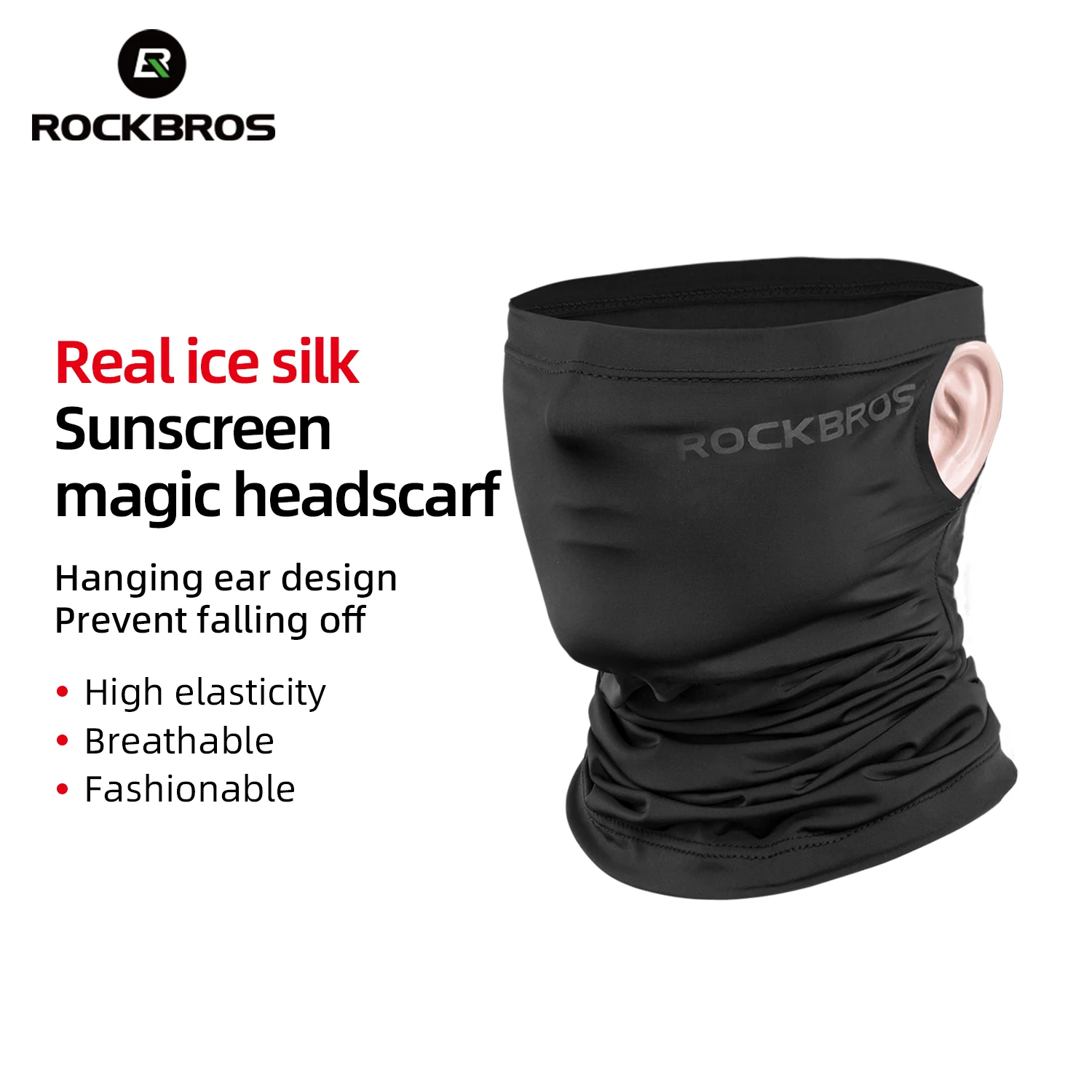 ROCKBROS Sunscreen Ice Silk Cycling Face Mask UV400 Absorb Sweat Breathable Bandana Hiking Motorcycle Bike Bicycle Scarf