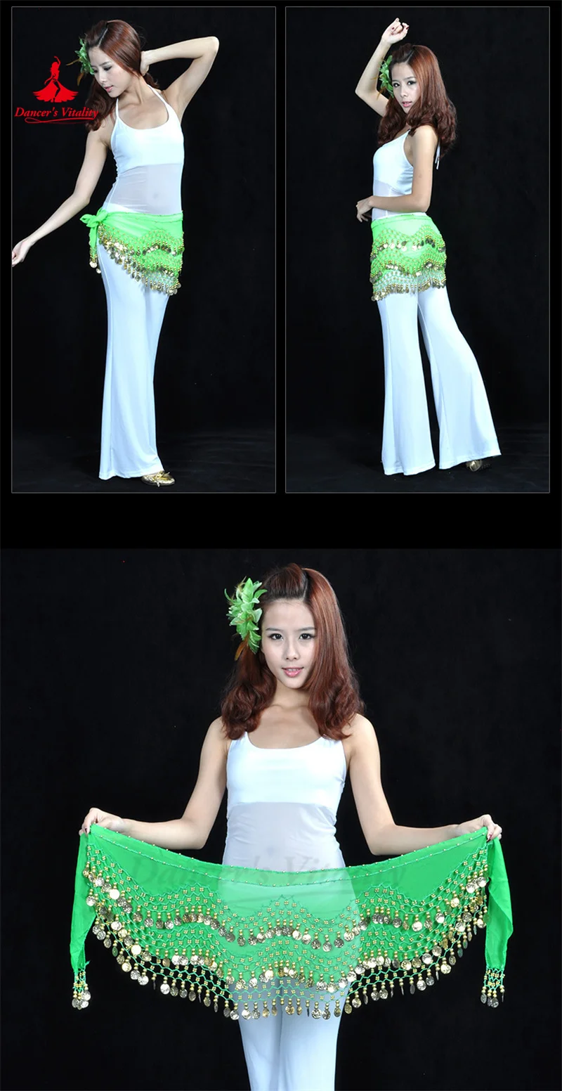 Cintura Per Danza Del Ventre - Con Monete Dorate, Chiffon, 140 Cm, Per Donne E Ragazze (1 Pezzo) - Foto 8