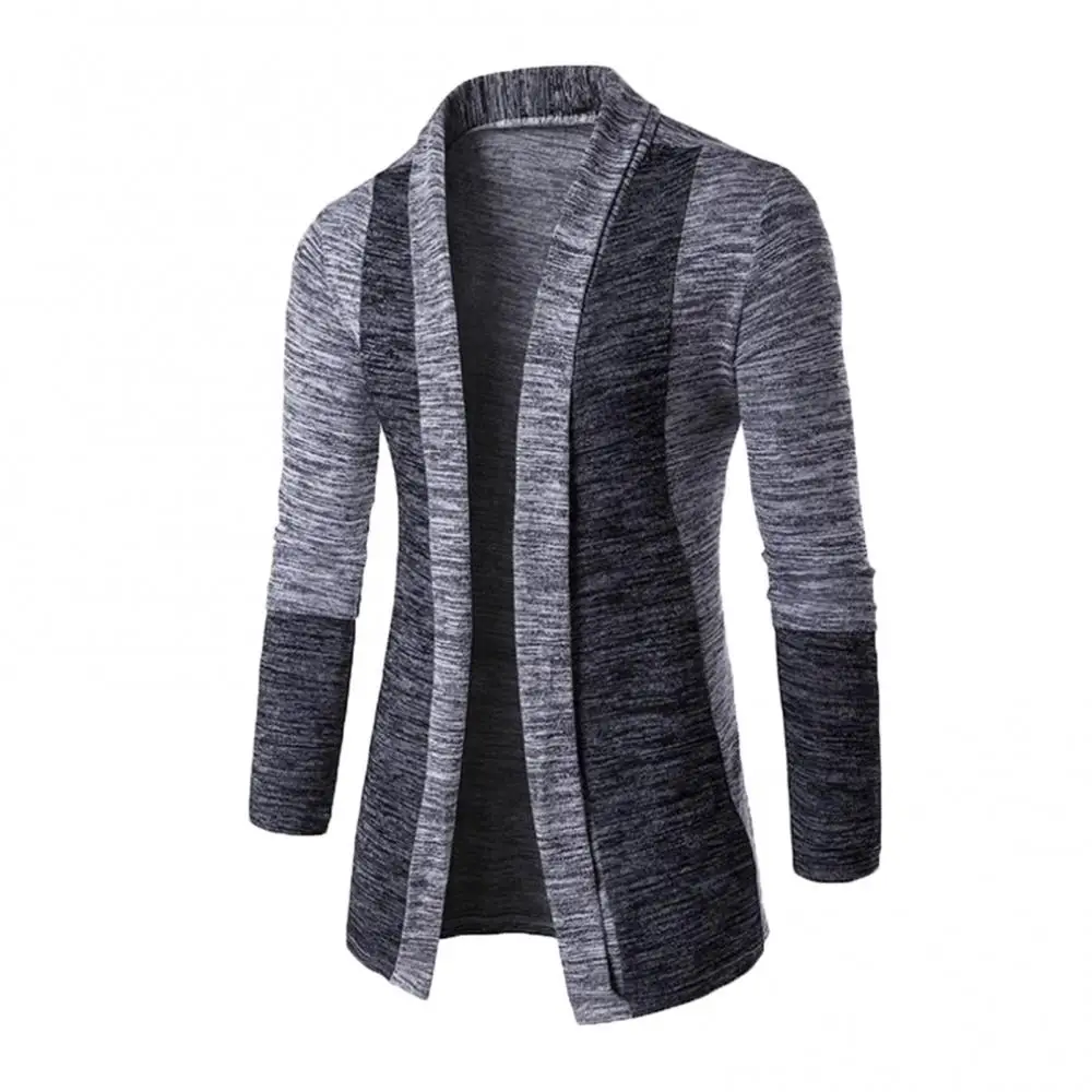 

Patchwork Knitted Cardigan Men Slim Fit Long Sleeve Coat Sweater Dropshipping Retro Slim Fits Outwear