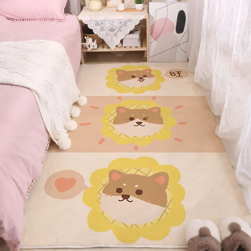 Bedroom Carpet Cartoon Girl New Home Decor Living Room Carpet Rectangular Fluffy Soft Pink Room Decor Rug Baby Play Mat Cute Rug 4