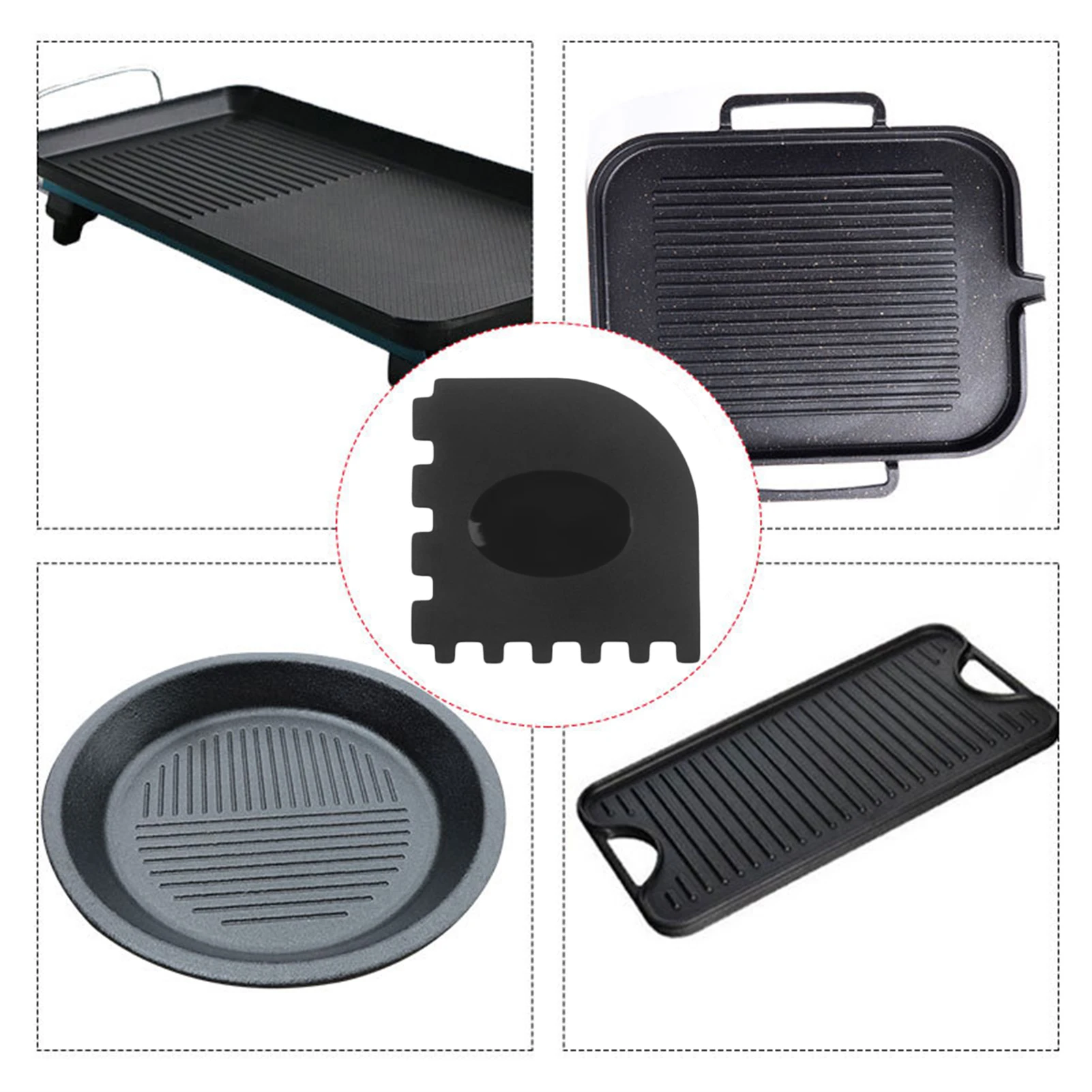 2pcs Grill Pan Scraper Set Lodge Cast Iron Grill Pans Lodge Dishwasher Safe Kitchen Cookware Sets Pan Cleaner Scraper