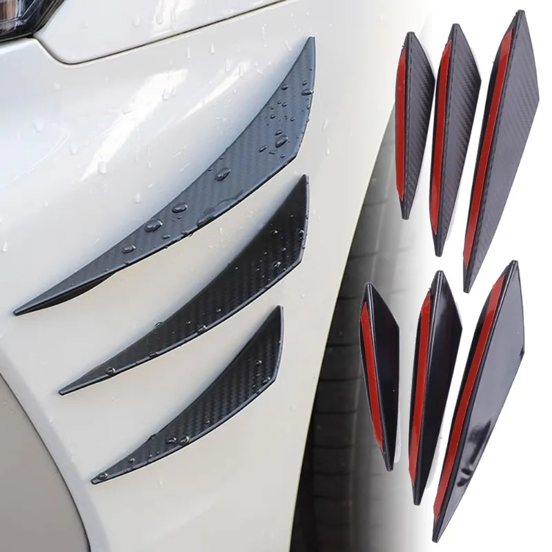 

6pcs Car Anti-collision Strips Front Rear Bumper Corner Protective Decoration Car Anti-Scratch Strips Sticker Decals Protector