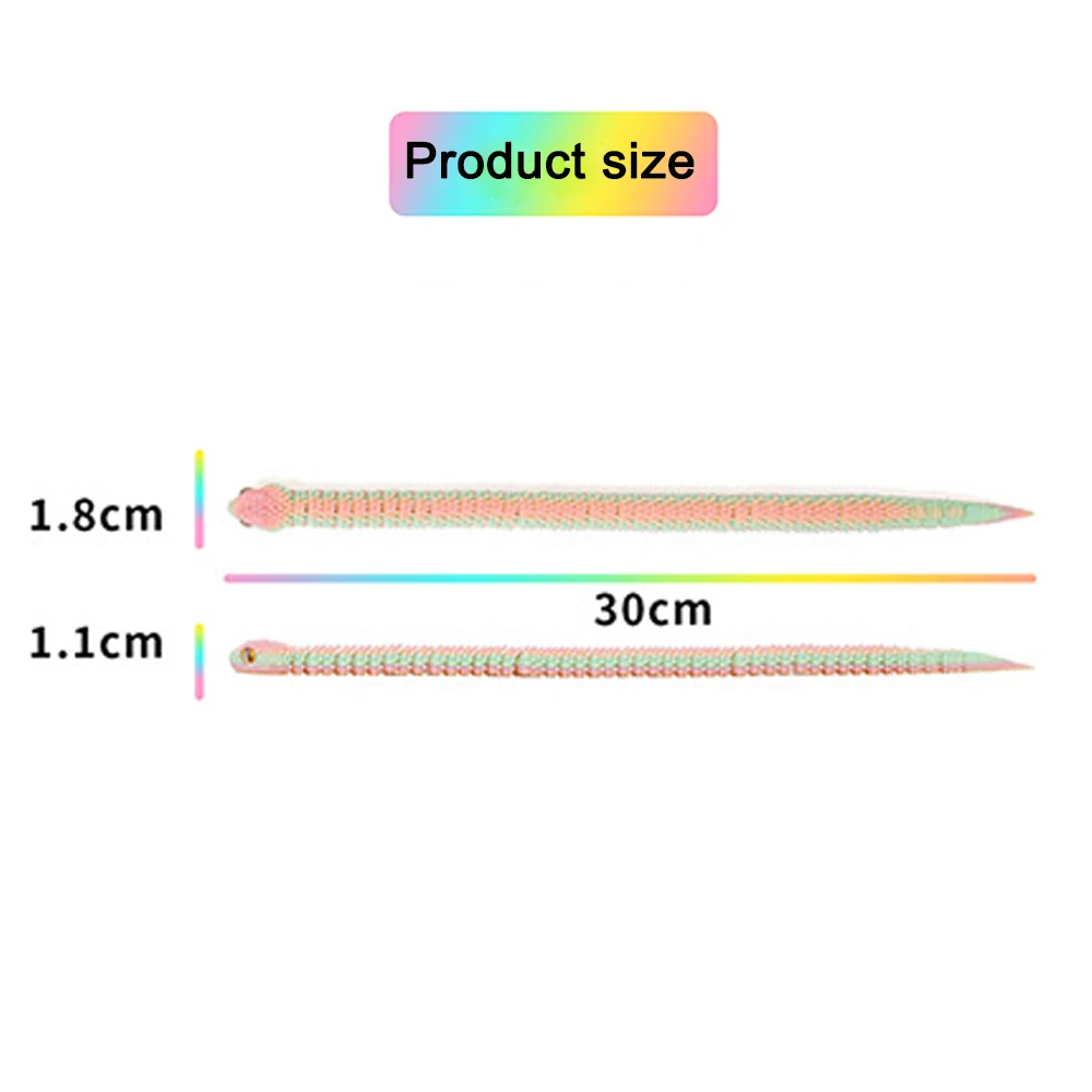 30/40cm 3D Printed Snake Toys Funny Rotatable Articulated Printed Snake Craft Ornament Simulation Animal Home Desktop Ornament