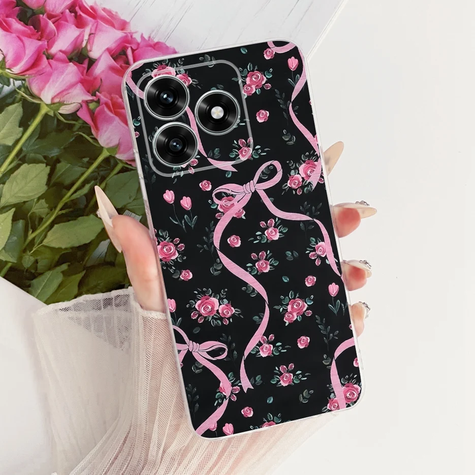 Cute Cat Luxury Painted Clear Silicone Soft Slim Phone Case Cover