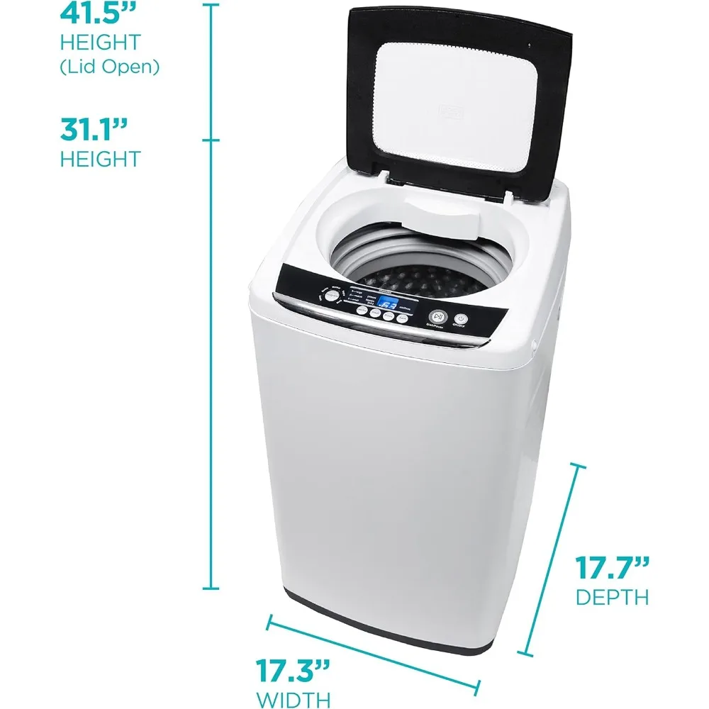 0.9 Cu. Ft. Portable Washer, 6.6 Lb. Capacity , 5 Wash Cycles, Quick Connect Sink Adapter and Drain Hose, LED Display 2