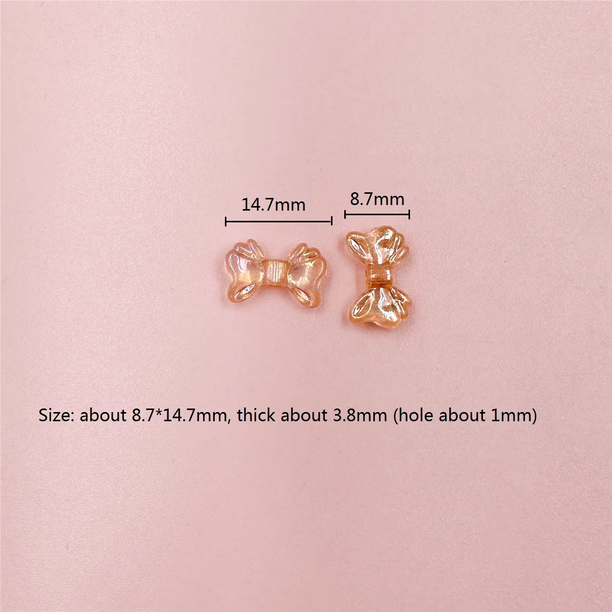 30pcs 8.7*15mm Transparent AB Small Bowknot Shiny Beads DIY Necklace Keychain Material Creative Making Jewelry Accessories