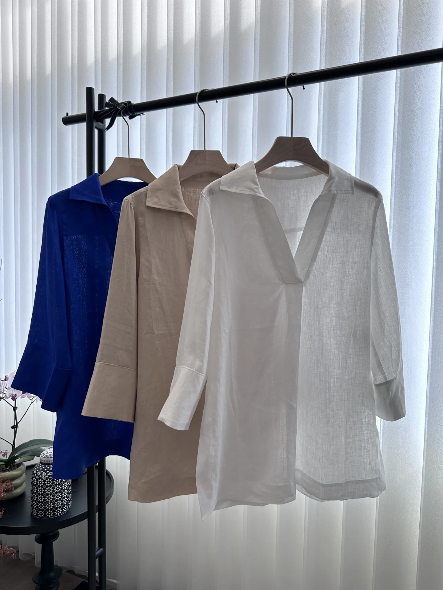 

2023 autumn and early winter fashion new women's clothing Nine-Quarter Sleeve Shirt Size 0802