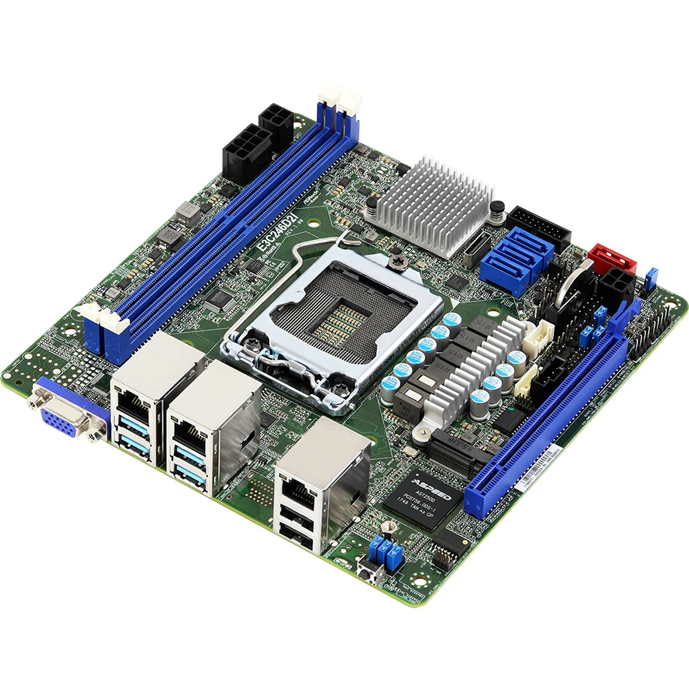E3C246D2I Server Motherboard For ASRock LGA1151 DDR4 Support E-2100/E2200 High Quality 5 E3C246D2I Server Motherboard For ASRock LGA1151 DDR4 Support E-2100/E2200 High Quality - Image 3