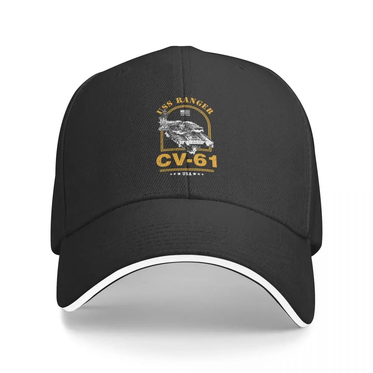 

CV-61 USS Ranger Baseball Cap Snap Back Hat Sun Hat For Children Custom Cap Women's Golf Clothing Men's