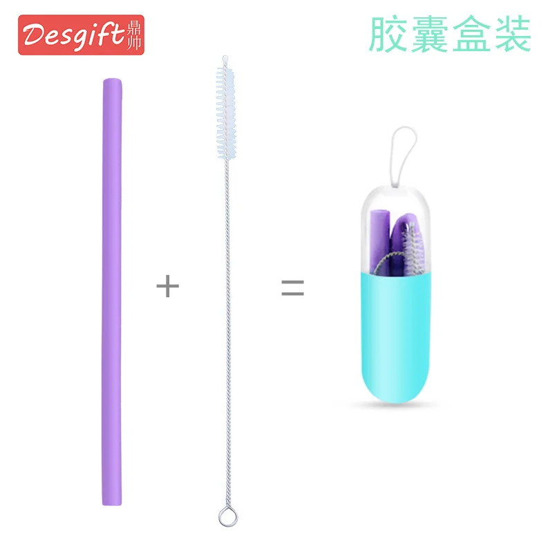 Foldable Reusable 25cm Silicone Drinking Straws - Portable and Flexible