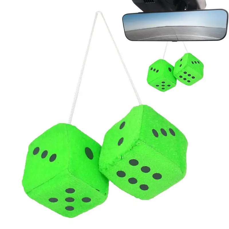 

Car Dice Auto Rear Mirror Plush Dice Small Decorative Charm Soft Fuzzy Ornament For Sedan Truck SUV Interior Decor