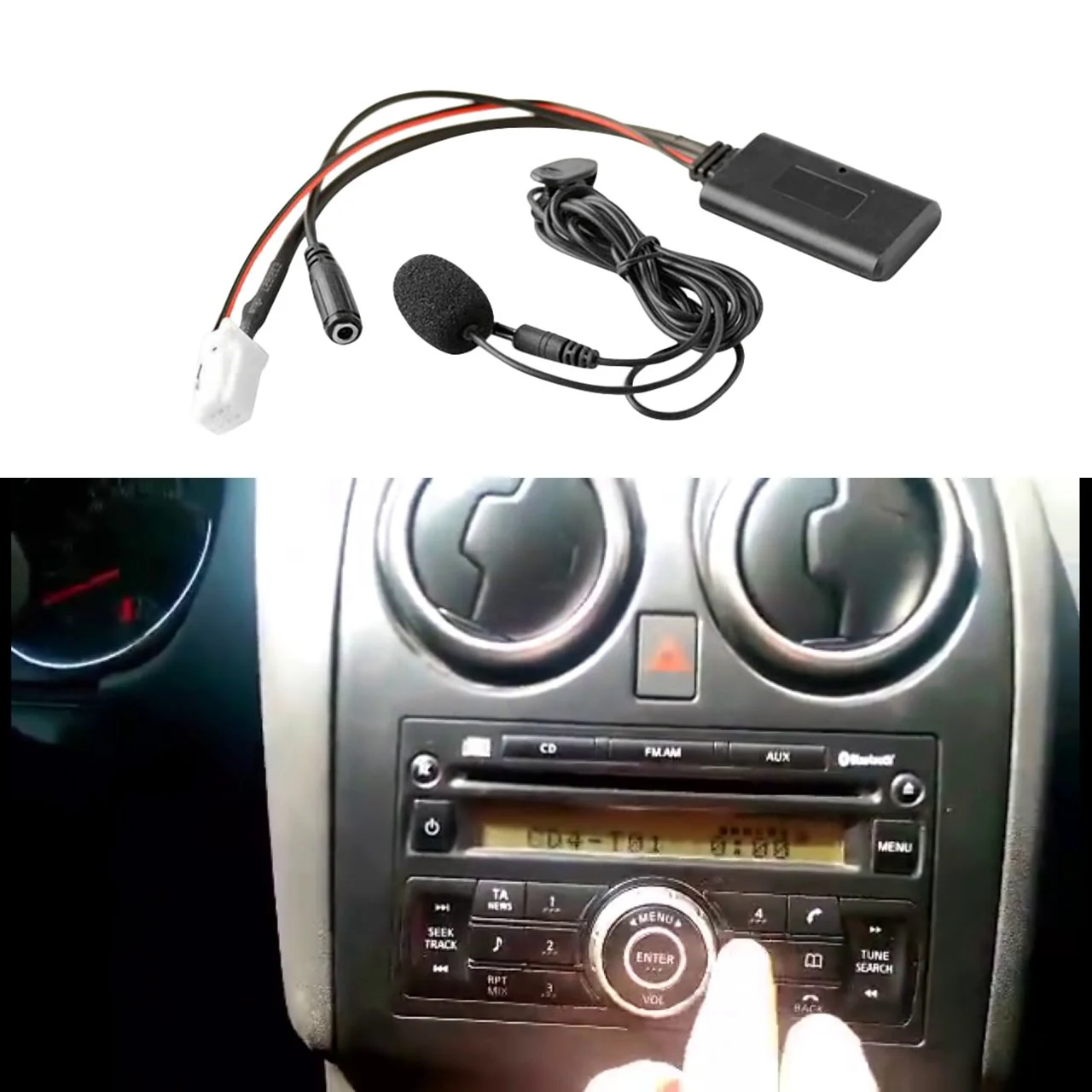 

Car Bluetooth 5.0 Aux Input Audio Cable Microphone Handsfree Adapter 8Pin Plug for Sylphy Tiida Geniss