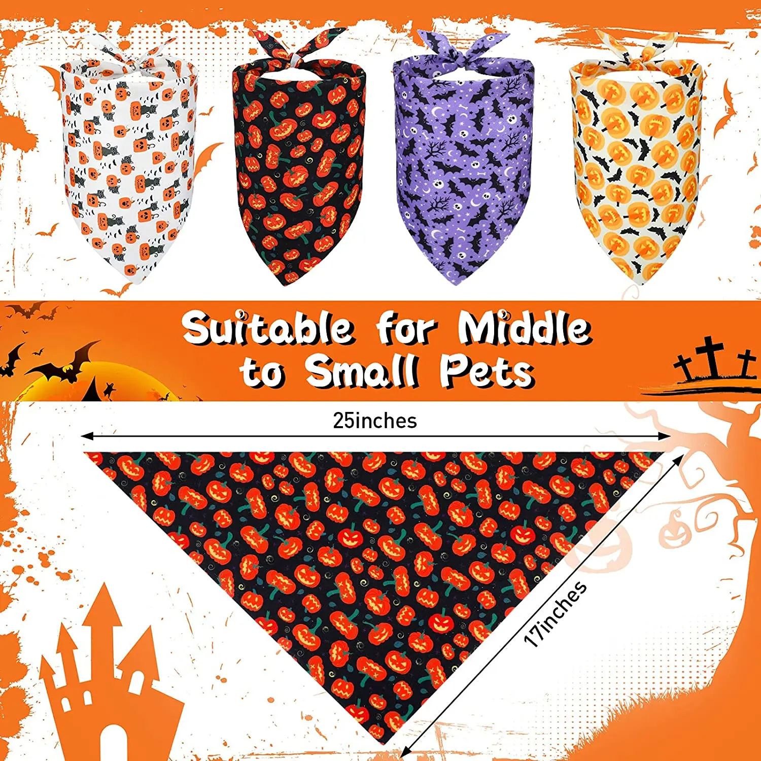 20 Packs Christmas Dog Bandana Dog Triangle Scarfs Thanksgiving Halloween Dog Bibs Bandanas For Dog Accessoires 5