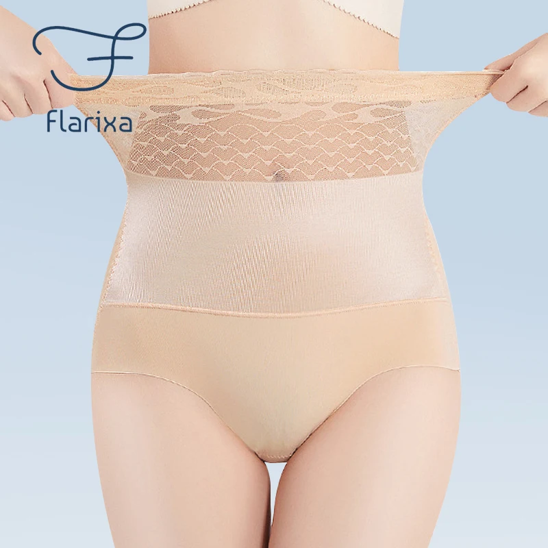 

Flarixa Seamless Body Shapers Women High Waist Tummy Control Panties Ice Silk Slimming Underwear Postpartum Body Shaping Pants