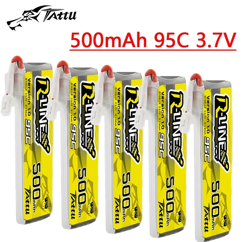 

TATTU R-LINE 1.0 3.7V 500mAh 95C LiPo Battery For RC Helicopter Quadcopter FPV Racing Drone Parts With PH2.0 Plug 3.7V Battery