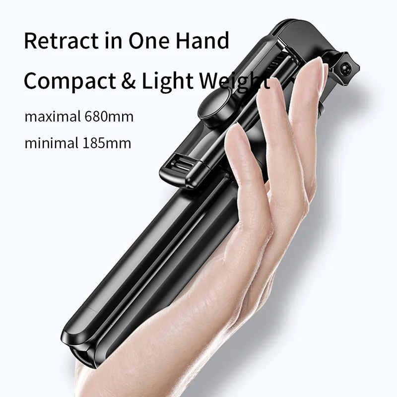 휴대 전화 미니 셀카봉 삼각대, 셀카봉 제어 무선 리모컨, 핸드헬드 360 도 회전 모바일