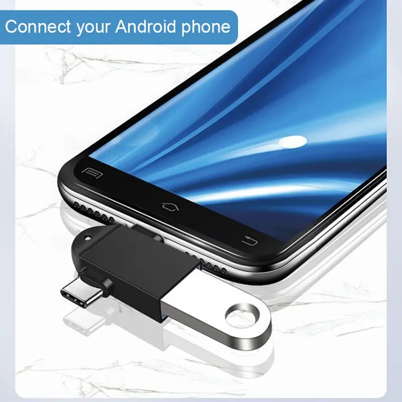 Otg Adapter 2 In 1 Multifunctional Mobile Data Converter Tablet Hard Drive Connection Usb Drive Converter Portable
