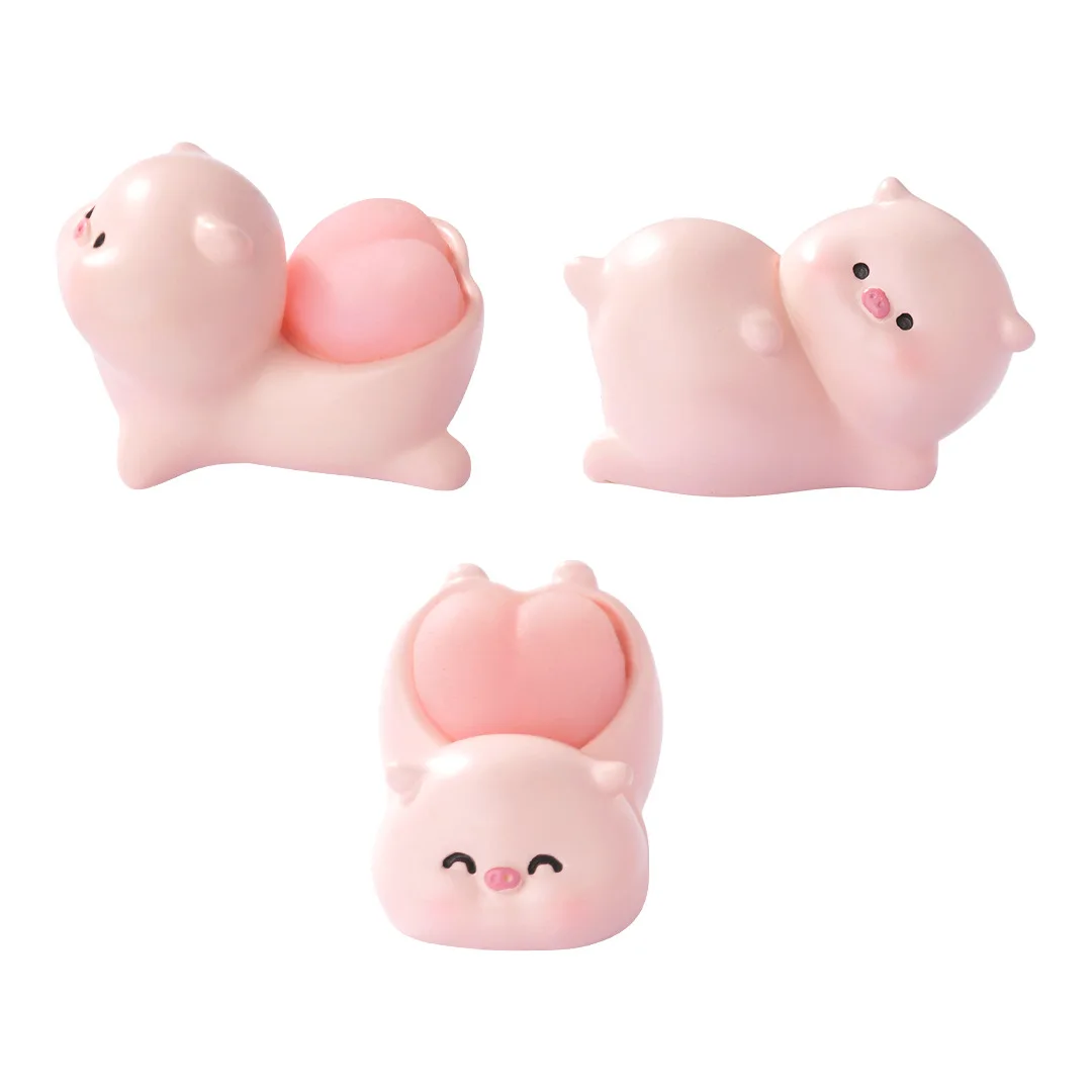 Cute Figurines with soft elastic buttocks Cartoon Pig Animal Doll Toy Model Statue Figurine Ornament Miniatures