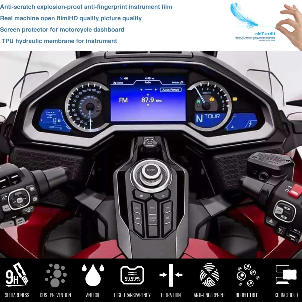 Coolsheep 2pcs Motorcycle Scratch Cluster Dashboard Protection Screen Instrument Film Protector for Honda Goldwing GL1800 2018 2019 2020 