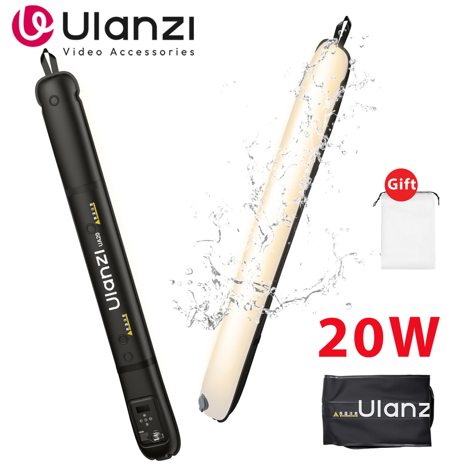Ulanzi UA20 20W Bi-Color Inflatable Tube Light Wand Stick Foldable LED Video Light for Broadcasters Photography Live Streaming