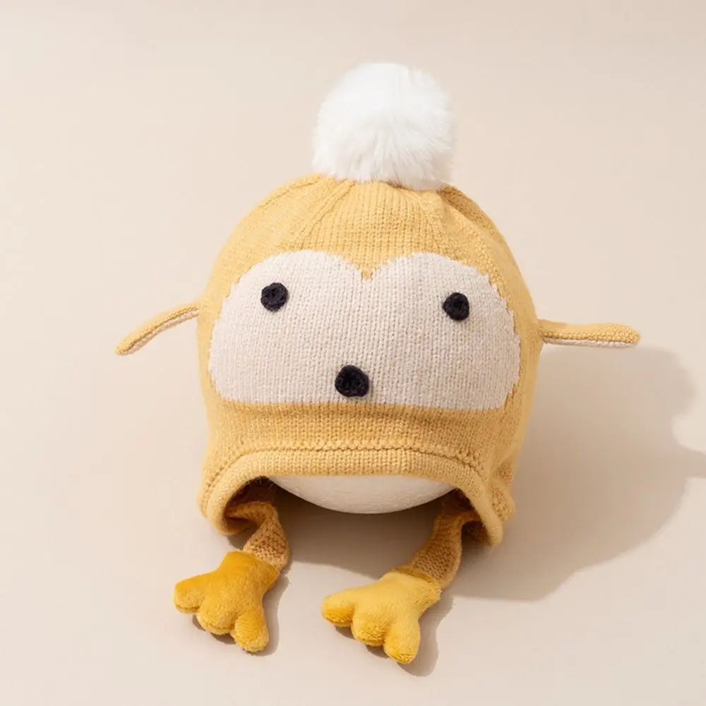Kawaii Cartoon Beanie Caps Penguin Thickened Baby Ear Protection Hat Soft Comfortable Winter Pullover Hats Outdoor Activities