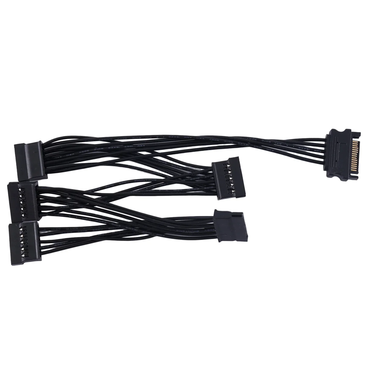 하드 드라이브 전원 공급 장치 분배기 케이블, DIY PC 서버 18AWG 용, 4 핀 IDE 1-5 SATA 15 핀, 4 핀-15 핀 전원