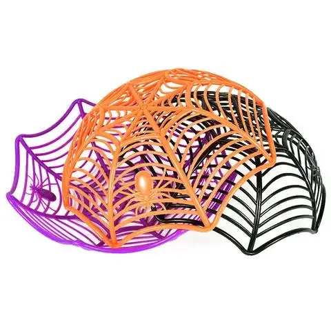 

Party Halloween Club Bar Decor Props Toys Black Orange Spider Web Fruit Candy Bowl Basket Trick or Treat Halloween Decoration