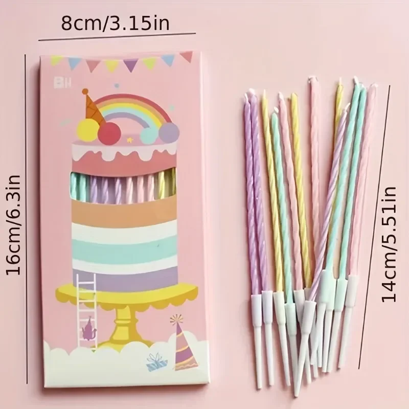 12pcs Birthday Candles Candy Color Birthday Party Photo Props Rainbow Cake Decorations Anniversary CakeCandles cake candles,cake decorations,birthday party supplies,party decorations