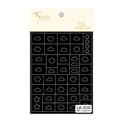 Floral Bloom Nail Art Adhesive Stickers - Abstract Flower Design (Cloud)