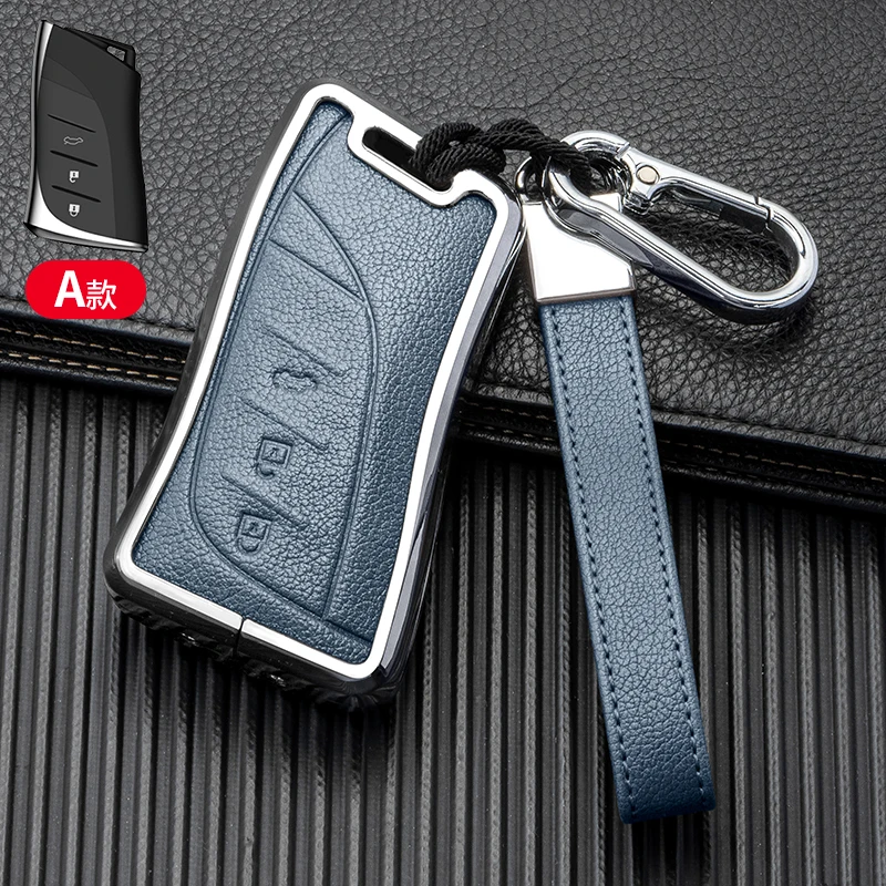 Premium Leather Car Key Case Cover for Luxury Vehicles