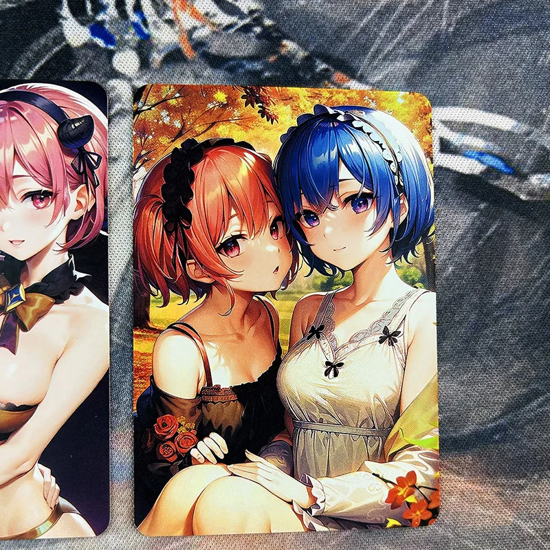 Acg Re:life In A Different World From Zero Rem Ram Anime Characters Collection Flash Card 5Pcs/set Cartoon Toys Christmas Gift